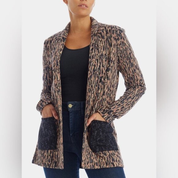 NIC+ZOE Women's Bark Mix Neutral Multi Open Blazer Sz 1X - Picture 1 of 15